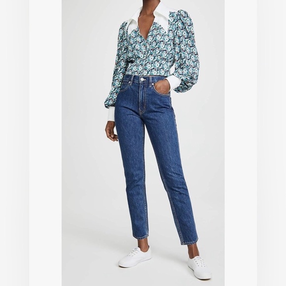 Endless Rose Floral Woven Blouse – Navy Multi | Size Small - Picture 9 of 10